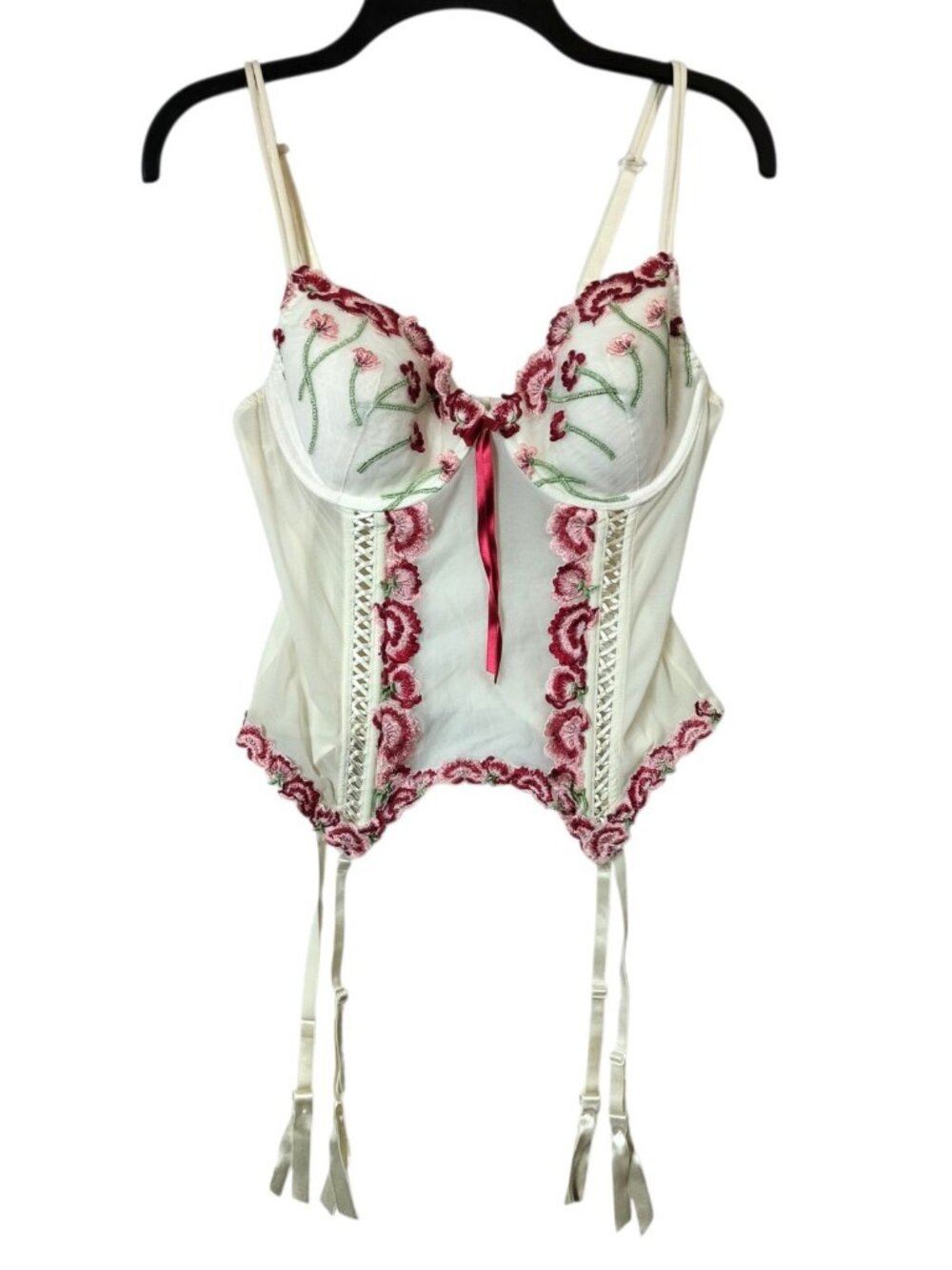Delicates Lingerie Corset Bra Garters Underwire Coquette Women's Medium
